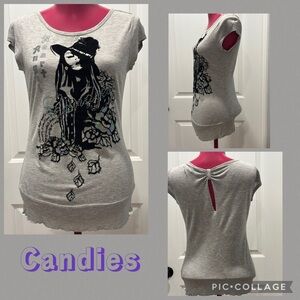 Candie's Light Gray Graphic Tee size Medium